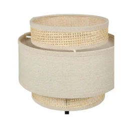 Lampe abat-jour papier rotin 3 niveaux beige