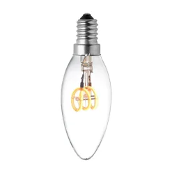 Lampe Ampoule E14 LED Filament Spirale Verre Clair
