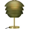 Lampe Athena verte métal verre 29x29x42cm