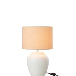 Lampe avec abat-jour en céramique blanc 28x28x48 cm