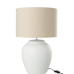 Lampe avec abat-jour en céramique blanc 41x41x60 cm