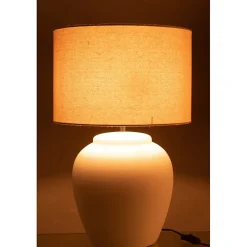 Lampe avec abat-jour en céramique blanc 41x41x60 cm
