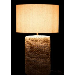 Lampe avec abat-jour en textile naturel 42x42x67 cm