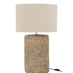 Lampe avec abat-jour en textile naturel 42x42x67 cm