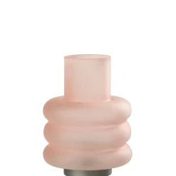 Lampe avec led en verre rose 17x17x24 cm