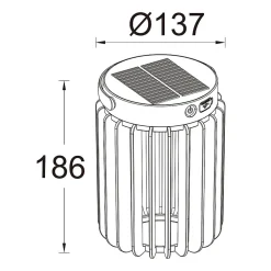 Lampe baladeuse extérieur LED intégrée solaire Kozy Little Garden 300lm IP44 blanc chaud H.18,5 x Ø13,7 cm