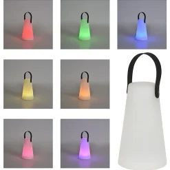 Lampe baladeuse LED intégrée Bahia Little Garden 100/200/300lm IP44 blanc + RGB L.13 x P.12.5 x H.21 cm