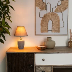 Lampe Balvy - céramique H32 cm - Gris- Atmosphera