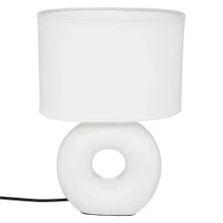 Lampe Baru blanche mate, céramique H26cm - Atmosphera