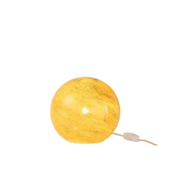 Lampe boule à poser en verre jaune 20x20x18 cm