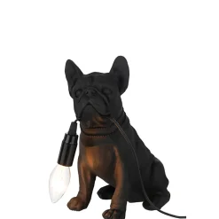 Lampe bulldog en synthétique noir 25x14x29 cm