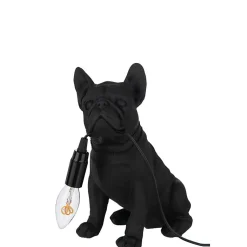 Lampe bulldog en synthétique noir 25x14x29 cm