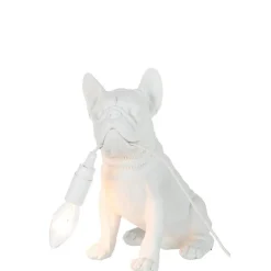Lampe bulldog en synthétique blanc 26x14x28 cm