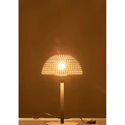 Lampe champignon en métal blanc 21x21x37 cm