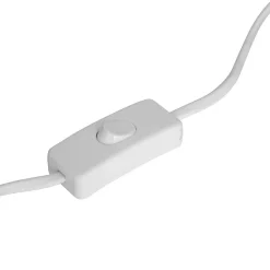 Lampe champignon en verre - Hauteur 18 cm - Blanc