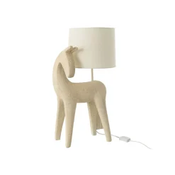 Lampe cheval en résine beige 32x23.5x56 cm