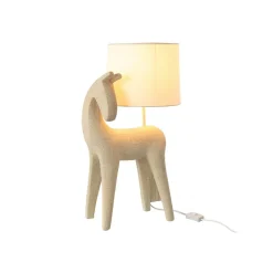 Lampe cheval en résine beige 32x23.5x56 cm