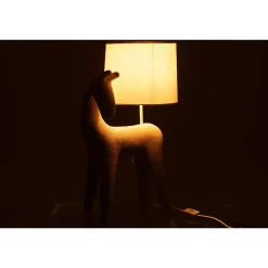Lampe cheval en résine beige 32x23.5x56 cm