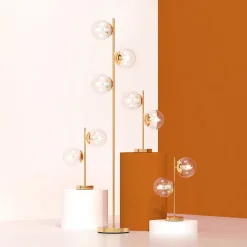 Lampe Collectionneur en verre H48cm doré - Atmosphera
