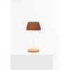 Lampe connectée Trilli Wi-Fi Zafferano - LED rechargeable, tactile, application Wi-Fi, céramique décorée blanche et rouille