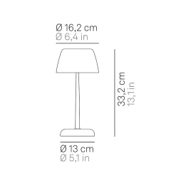 Lampe connectée Trilli Wi-Fi Zafferano - LED rechargeable, tactile, application Wi-Fi, céramique décorée blanche et rouille