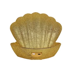 Lampe coquillage lumineuse - - Effet pailleté (18x13x15 cm - Doré)