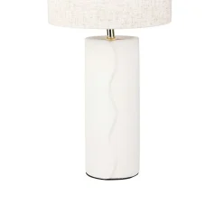 Lampe céramique avec abat-jour lin