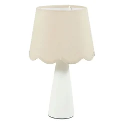 Lampe céramique lin Mathilde blanc