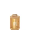 Lampe cylindrique en bois de sapin beige 20.5x20.5x32 cm