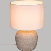 Lampe Davia - beige et blanc - céramique H40 cm - Atmosphera