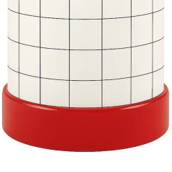 Lampe déco à poser Sodeco rouge et blanc H.25 x Ø11,5 cm