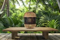 Lampe décorative solaire KORBINIAN avec effet flamme H : 38 cm