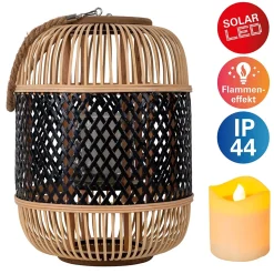 Lampe décorative solaire KORBINIAN avec effet flamme H : 38 cm