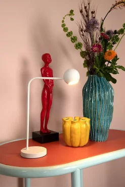 Lampe de bureau COMET en métal avec LED intégré - Blanc - Lucide