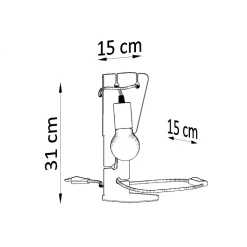 Lampe de bureau en acier 1 lampes 15x15x31cm Sollux