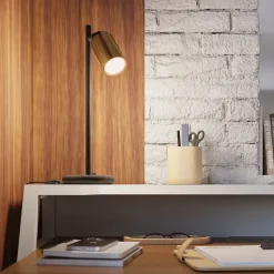 Lampe de bureau en acier 1 lampes 13x15x44cm Sollux