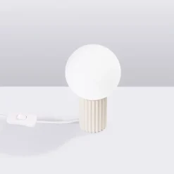 Lampe de bureau en aluminium/verre 1 lampes 12x12x19cm Sollux