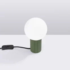 Lampe de bureau en aluminium/verre 1 lampes 12x12x19cm Sollux