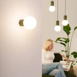 Lampe de bureau en aluminium/verre 1 lampes 12x12x19cm Sollux