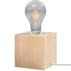 Lampe de bureau en bois 1 lampes 10x10x10cm Sollux