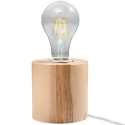 Lampe de bureau en bois 1 ampoule 4000K - 10x10x10cm Sollux
