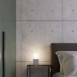 Lampe de bureau en béton 1 ampoule 4000K - 10x10x10cm Sollux