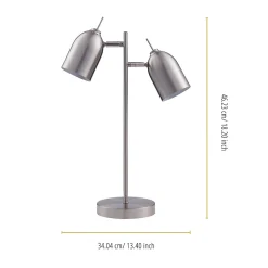 Lampe de bureau en métal gris réglable Teamson Home