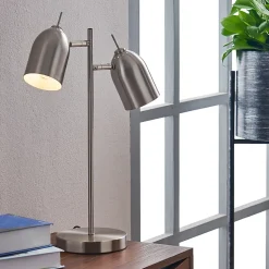 Lampe de bureau en métal gris réglable Teamson Home