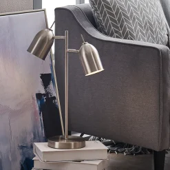 Lampe de bureau en métal gris réglable Teamson Home