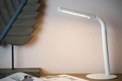 Lampe de bureau GILLY en métal avec LED intégré - Blanc - Lucide
