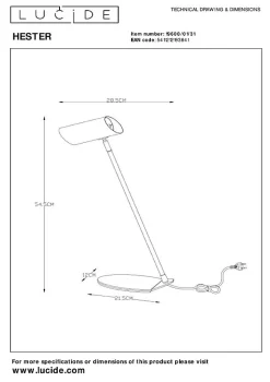 Lampe de bureau HESTER en métal avec 1xGU10 - Blanc - Lucide