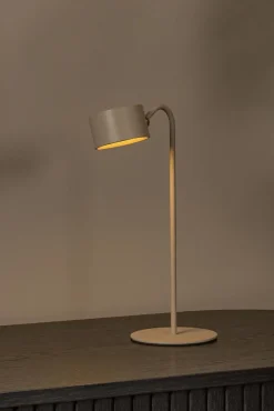 Lampe de bureau JOLAN en plastique avec LED intégré - Taupe - Lucide