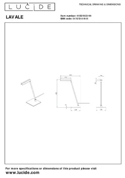 Lampe de bureau LAVALE en métal avec LED intégré - Jaune Ocre - Lucide