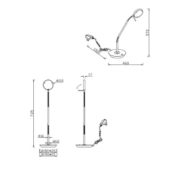 Lampe de bureau Led articulée noire - Trio - Monza